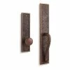Signature Hardware Traeger 3-1/4 in. Knob Handle Dummy Entrance Door Set in Antique Brass