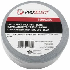 PROSELECT® 2 in. x 60 yd. Plastic Rubber Duct Tape Utility Grade in Silver
