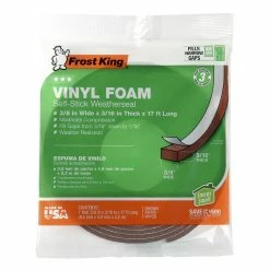 Thermwell Products 17 ft. x 3/8 in. Vinyl Foam Tape in Brown